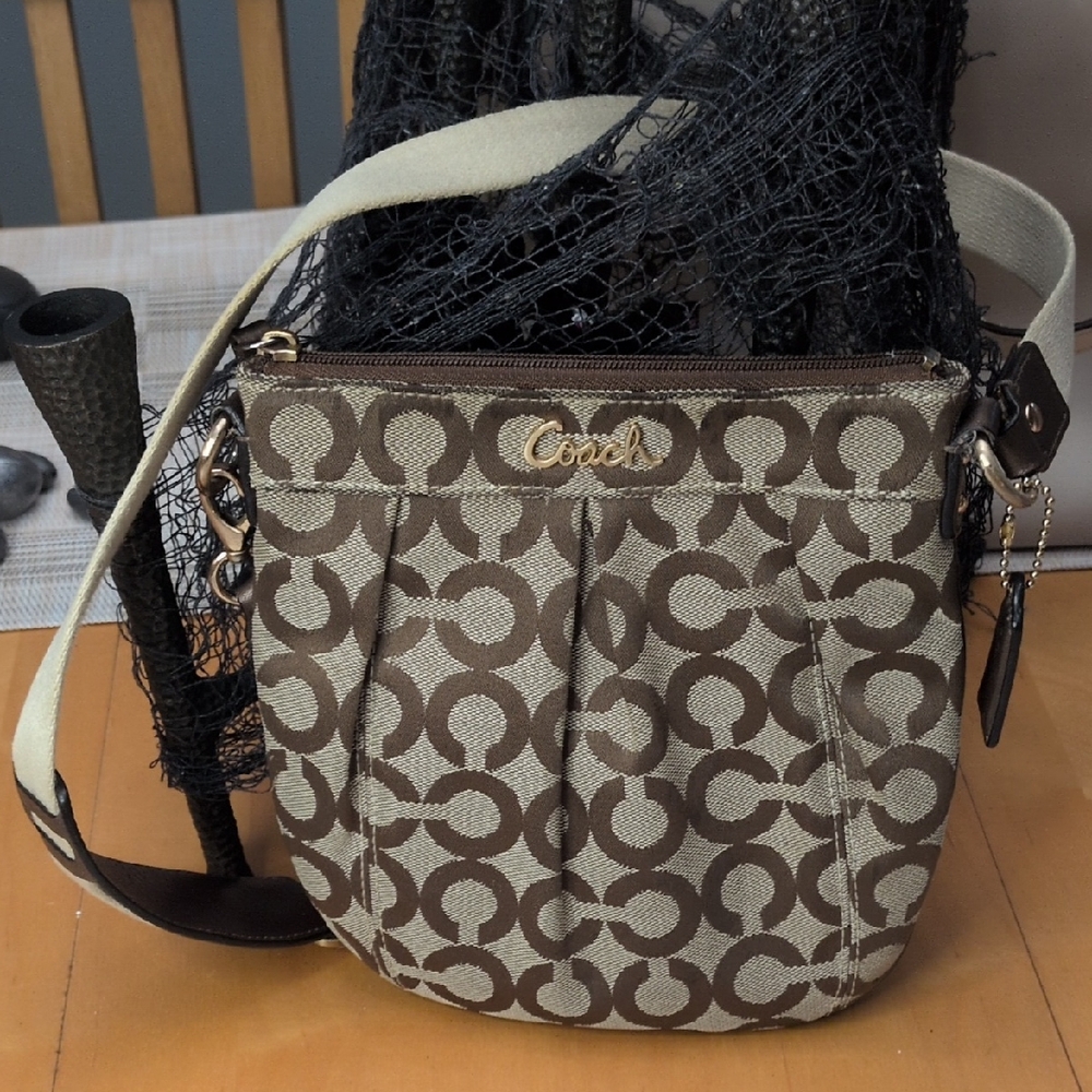 Coach Tan and Brown Crossbody Bag